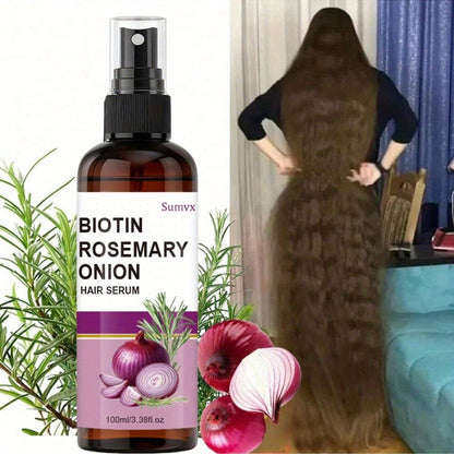 100 ml Biotin, Rosemary and Onion Oil Hair Serum Spray for Leave-In Daily Hair and Scalp Care