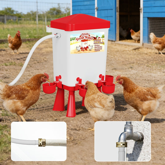 Chicken Waterer | Float Valve Hose Connect Continuous Auto Chick Duck