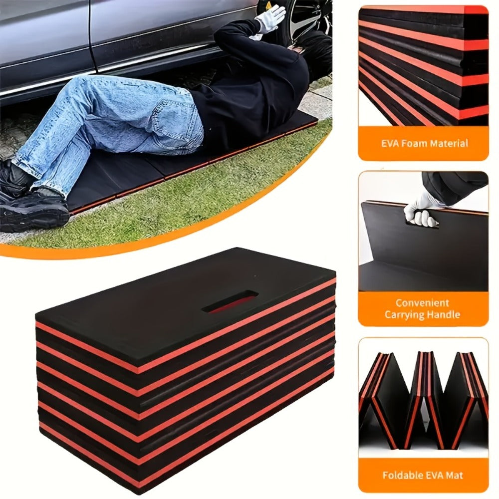 EVA Kneeling Pad Car Repair Work Mat – Foldable Waterproof Thermal Insulation Pad for Mechanic, Camping & Hiking, Lightweight Ergonomic Design, Single or 2-Pack