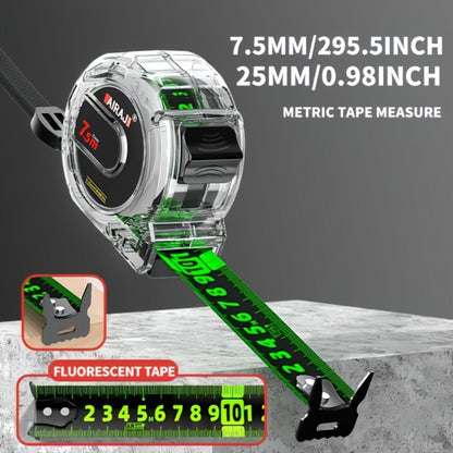 Fluorescent Metric Tape Measure with Wide Blade in 5, 7 or 10-Meter Length and 19 or 25 mm Width
