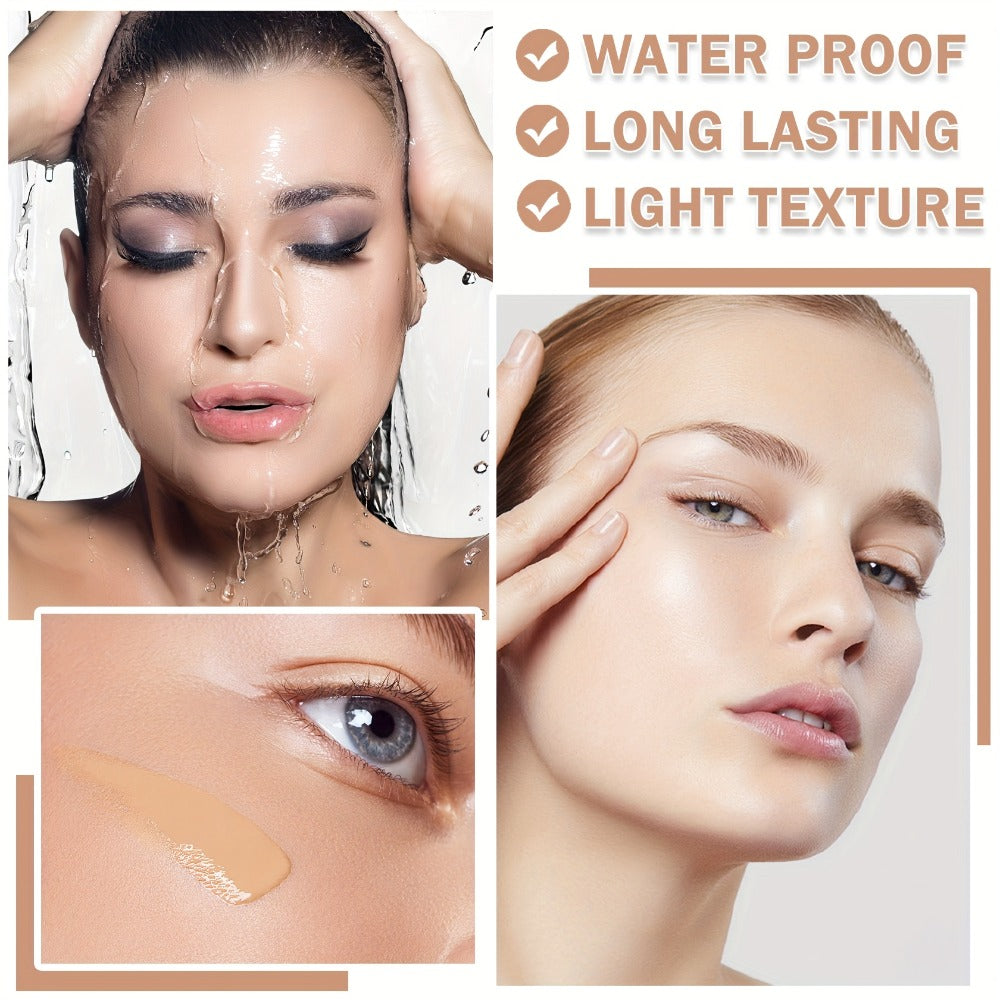 Three-Piece Spray Foundation, Face Primer and Brush Set with 70ml/40ml Bottles in Three Shades