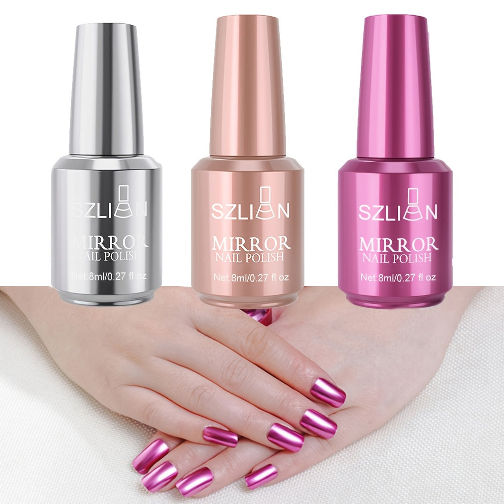 Three-Color Metallic Nail Polish Sets in Elegant, Popular, Summer or Christmas Shade Collections
