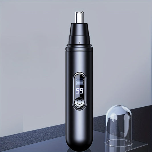Electric Nose Trimmer with LED Display – USB Rechargeable Painless Facial Hair Removal Device for Men & Women, Nose Ear & Eyebrow Trimmer, Upgraded Grooming Tool, Ideal Gift