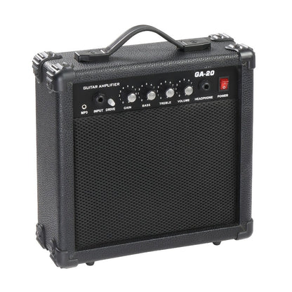 GA-20 20W Electric Guitar Amplifier with 6.5" Speaker, AUX MP3 Input & Headphone Output - Wood Panel Practice Amp for Beginner Intermediate Guitarist, Home Studio Stage