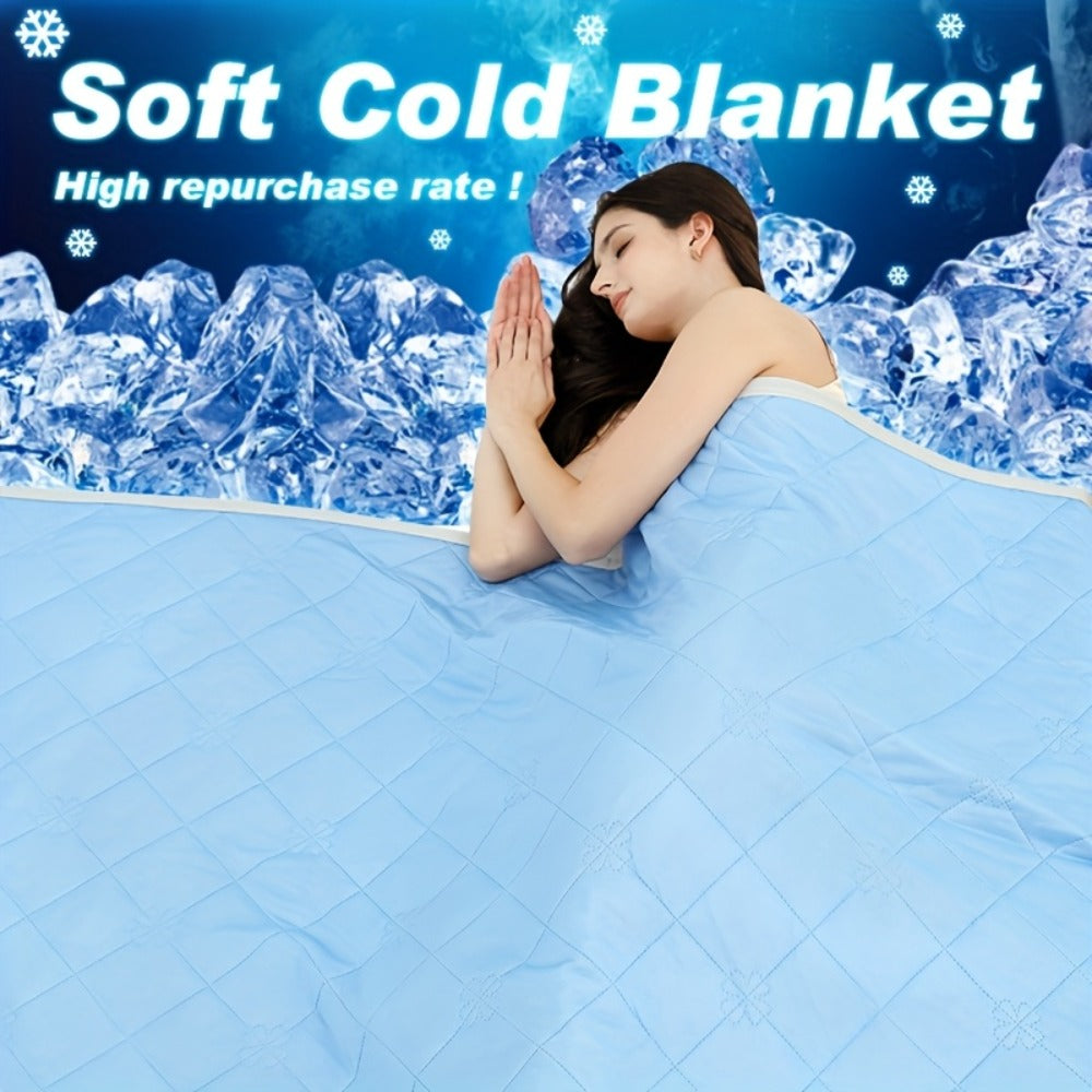 Cooling Blanket for Hot Sleepers – Lightweight Knit Acrylic Throw Blanket, Breathable Air-Cooled Comforter for Summer, Soft Moisture-Wicking Blanket in Throw Twin XL Queen King, Sky Blue Grey Lake Blue Light Green Purple