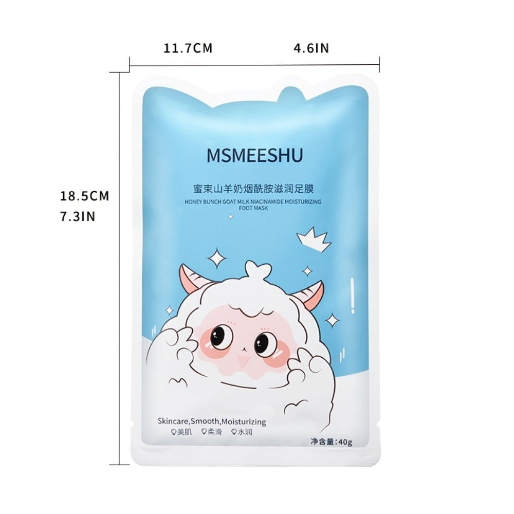 Moisturizing Foot Mask Socks with Goat Milk, Niacinamide & Ceramides — Exfoliating Cracked Heel Treatment, Hyaluronic Acid & Allantoin for Soft Smooth Feet, Hand & Foot Mask Set 10 Pairs