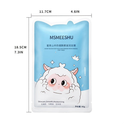 Moisturizing Foot Mask Socks with Goat Milk, Niacinamide & Ceramides — Exfoliating Cracked Heel Treatment, Hyaluronic Acid & Allantoin for Soft Smooth Feet, Hand & Foot Mask Set 10 Pairs