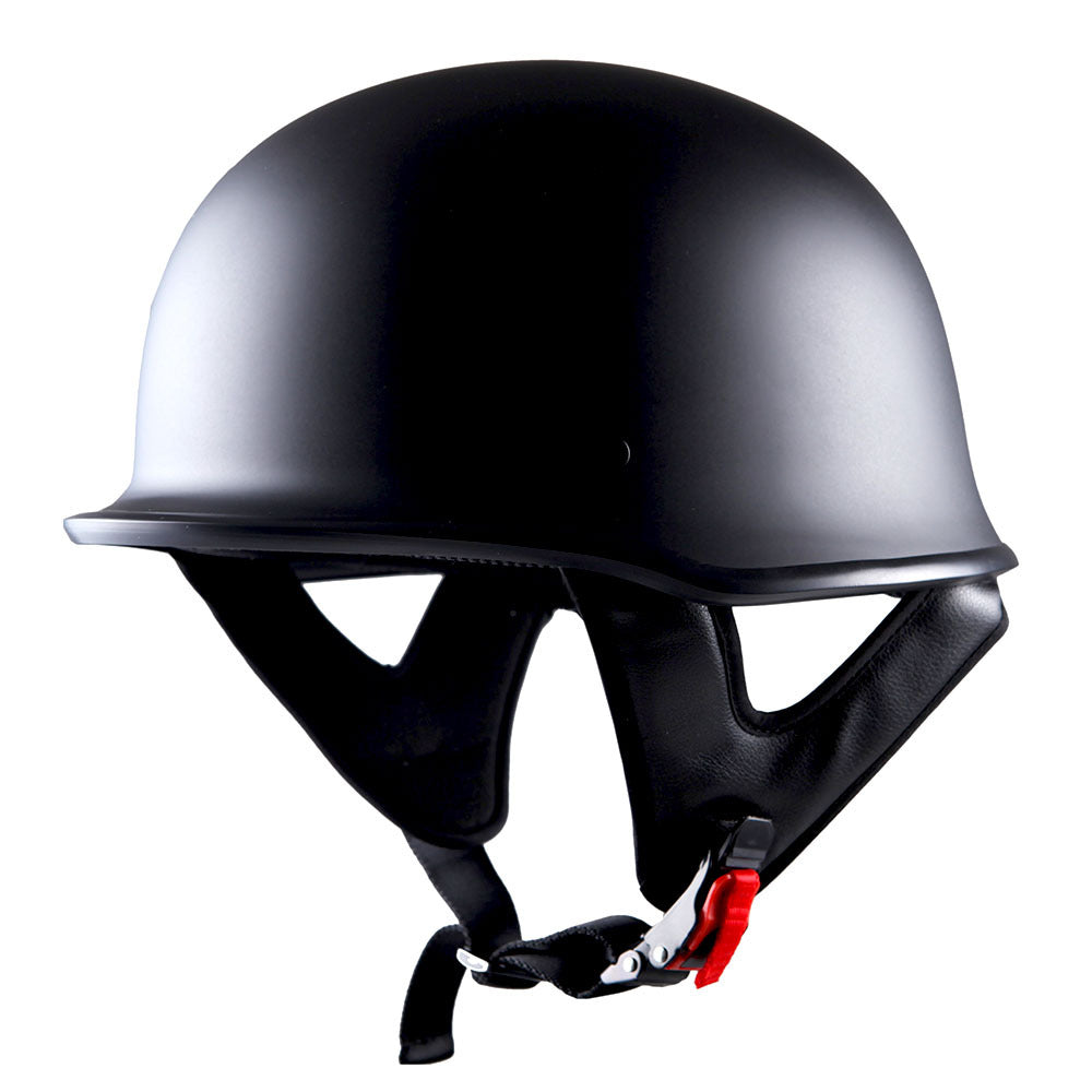 German Style Motorcycle Half Face Helmet – Novelty Skull & Carbon Fiber Design, UV Glossy Finish, Removable Washable Padding, Quick Release Buckle, Adult M/L/XL