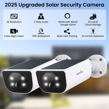Wansview 2K Solar Outdoor Security Camera with 5000mAh Battery, WiFi and Optional SD or Cloud Storage