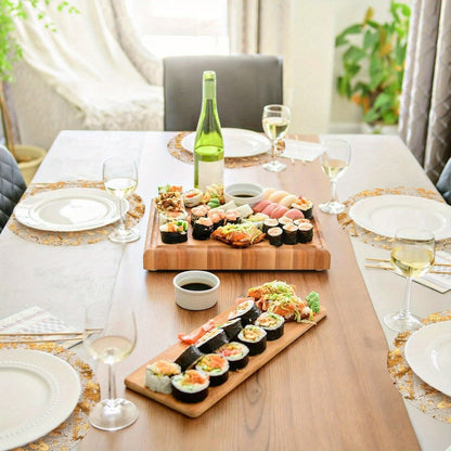 Round Golden Foil Placemats in 50- or 100-Piece Sets with 11-Inch Mesh Design for Party Tables