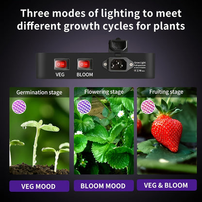 LED Grow Light 1000W Full Spectrum – Dual-Switch Plant Light for Veg & Bloom, Hydroponic Hanging Grow Lamp for Indoor Greenhouse, Vegetables, Flowers & Seedlings, Plug & Play