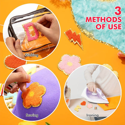 Chenille Patch - Letter Patches A-Z Set of 78 - Self-Adhesive Alphabet Iron-On Patches for - product detail view 3