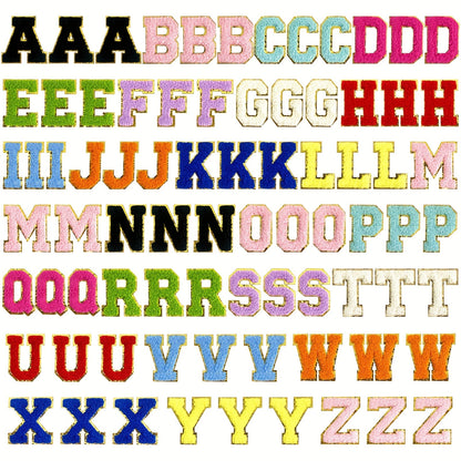 Chenille Patch - Letter Patches A-Z Set of 78 - Self-Adhesive Alphabet Iron-On Patches for - product detail view 6