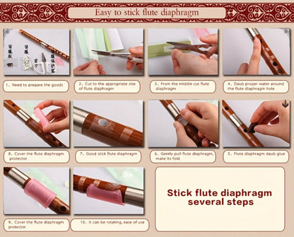 Chinese Bamboo Dizi Flute, Two-Section Traditional Instrument for Beginners detail image - detail view 17
