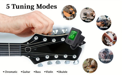 Chromatic Instrument Tuner, 9 Pcs Rosewood, Portable, Guitar, Accessories for Guitar detail image - detail view 12