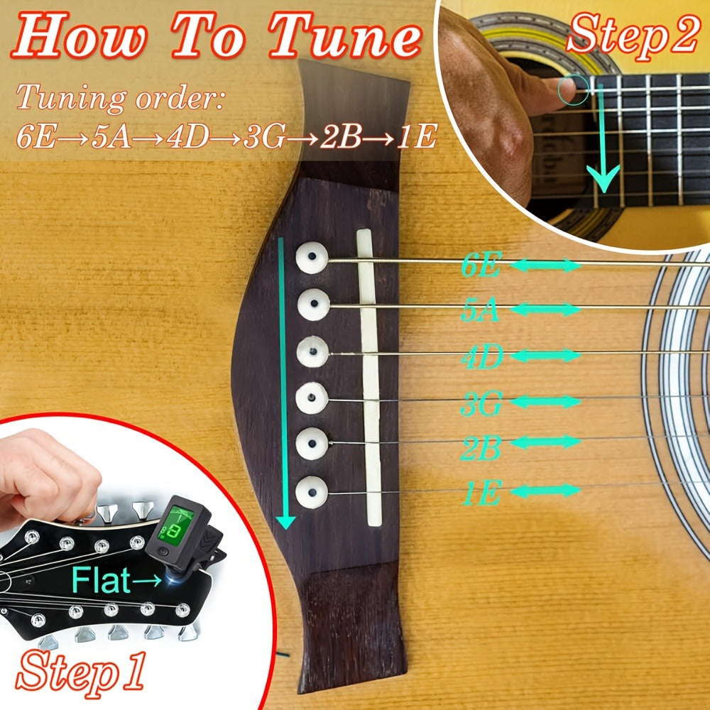 Chromatic Instrument Tuner, 9 Pcs Rosewood, Portable, Guitar, Accessories for Guitar detail image - detail view 5