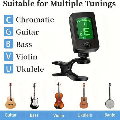 Chromatic Instrument Tuner, 9 Pcs Rosewood, Portable, Guitar, Accessories for Guitar detail image - detail view 7