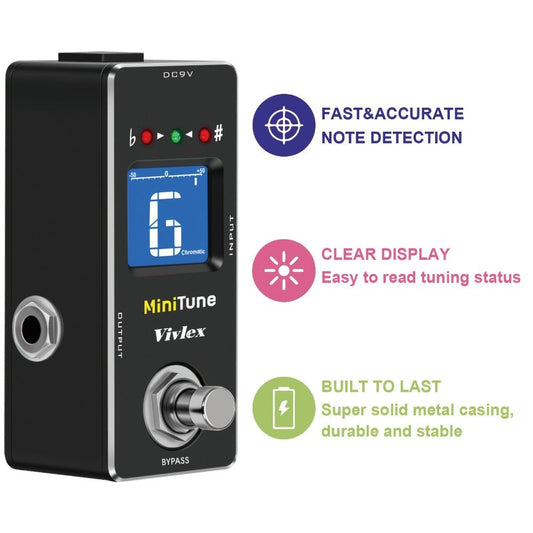 Chromatic Instrument Tuner, True Bypass, Tuner Pedal, Guitar for Guitar and Bass Tuning detail image