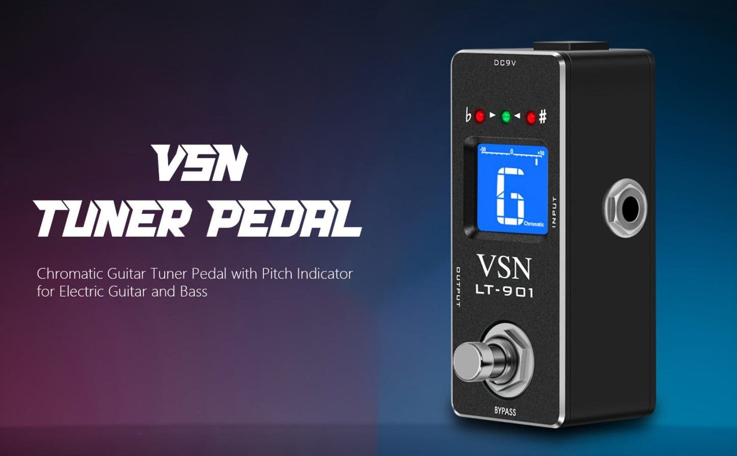 Chromatic Instrument Tuner, Tuner Pedal, True Bypass, Pedal for Guitar and Bass Tuning detail image - detail view 10