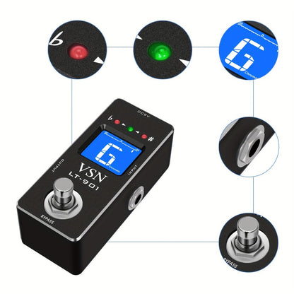 Chromatic Instrument Tuner, Tuner Pedal, True Bypass, Pedal for Guitar and Bass Tuning detail image - detail view 8