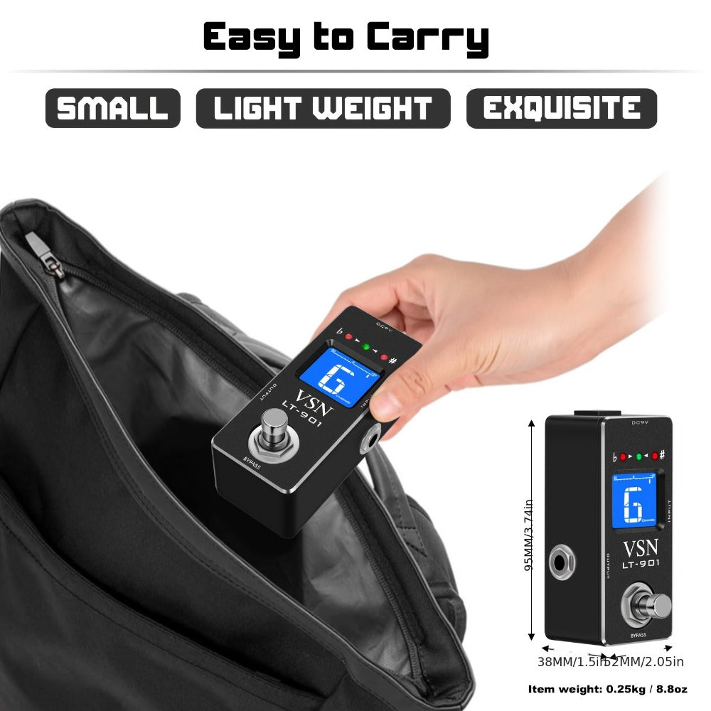 Chromatic Instrument Tuner, Tuner Pedal, True Bypass, Pedal for Guitar and Bass Tuning detail image - detail view 9