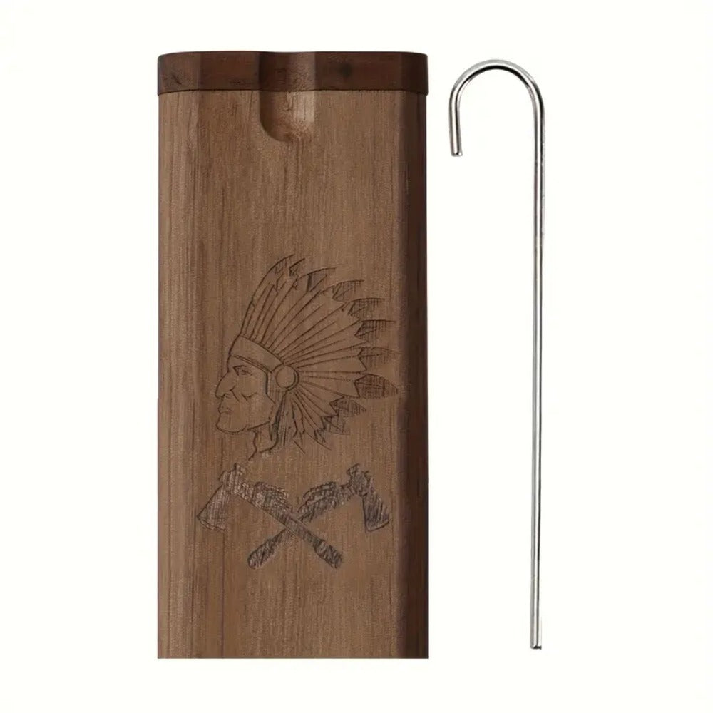 Cigarette Case - Engraved Wooden for Men Colorful Artisan Storage Box, Slim Pocket Holder - product detail view 5