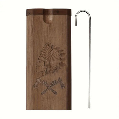 Cigarette Case - Engraved Wooden for Men Colorful Artisan Storage Box, Slim Pocket Holder - product detail view 5