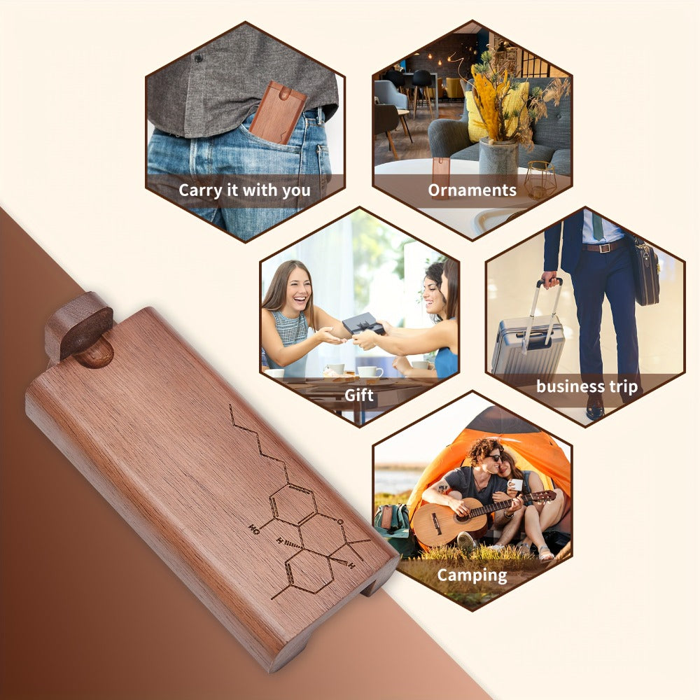 Cigarette Case - Engraved Wooden for Men Colorful Artisan Storage Box, Slim Pocket Holder - product detail view 8