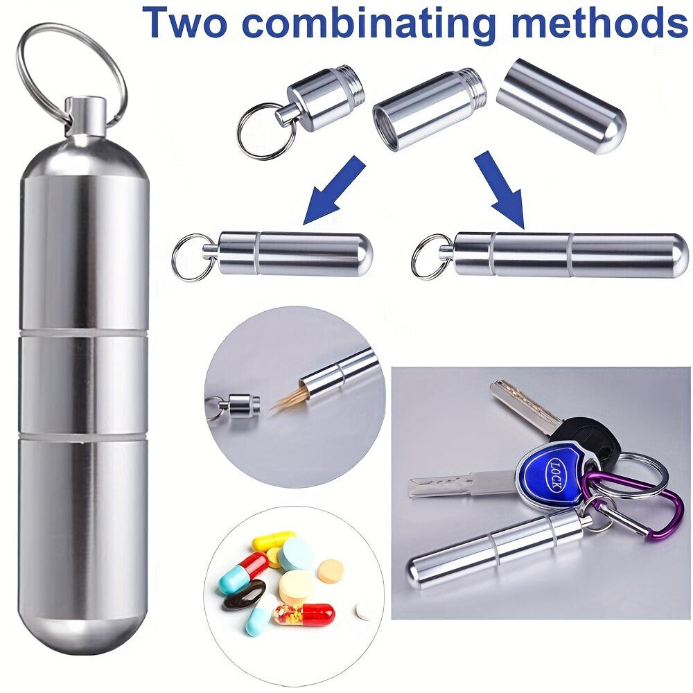Cigarette Case - Mini Portable Holder 4 Pack Aluminum Alloy Slim Pocket Tube with Keychain - product detail view 3