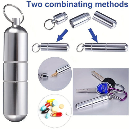 Cigarette Case - Mini Portable Holder 4 Pack Aluminum Alloy Slim Pocket Tube with Keychain - product detail view 3
