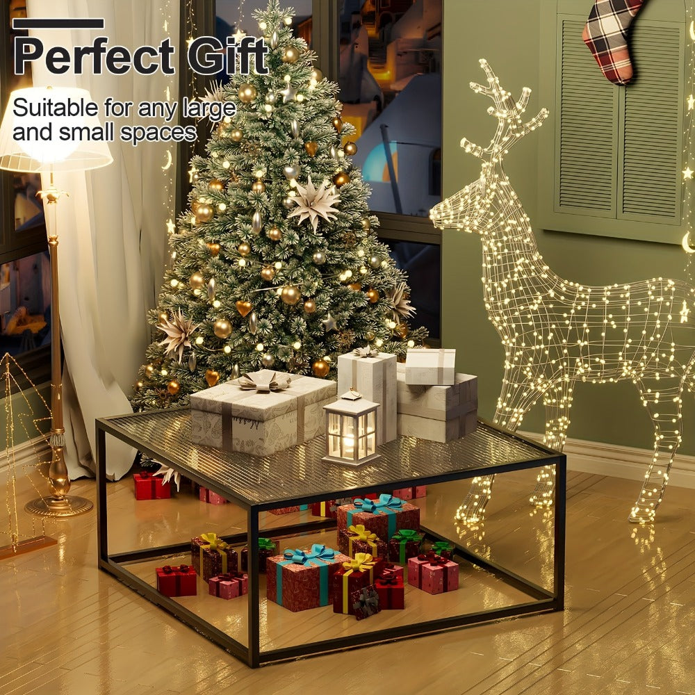 Clear Coffee Table, Modern Accent Table for Work, Display, and Everyday Use in Living Room detail image - detail view 11