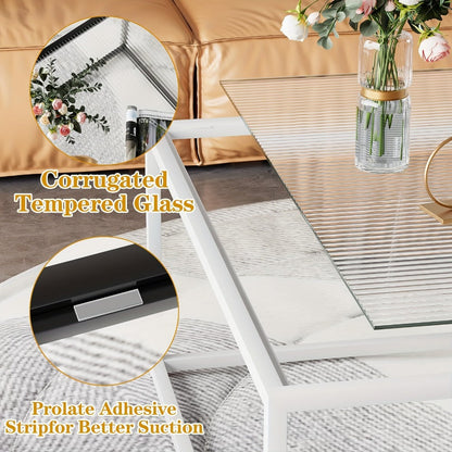 Clear Coffee Table, Modern Accent Table for Work, Display, and Everyday Use in Living Room detail image - detail view 13