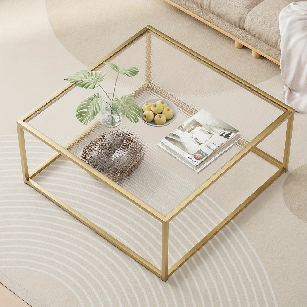 Clear Coffee Table, Modern Accent Table for Work, Display, and Everyday Use in Living Room detail image