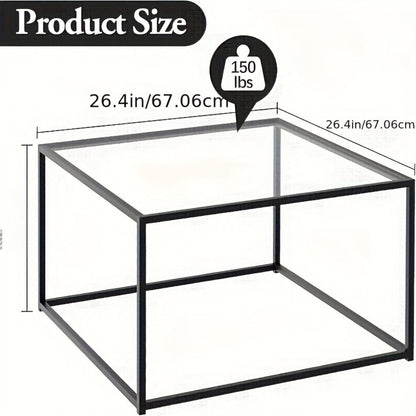 Clear Coffee Table, Modern Accent Table for Work, Display, and Everyday Use in Living Room detail image - detail view 4