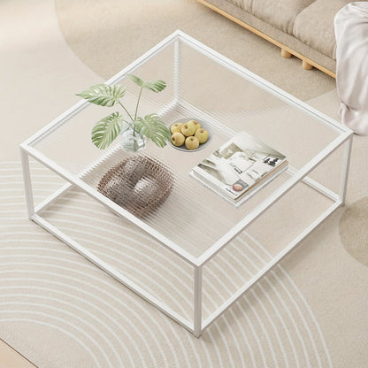 Clear Coffee Table, Modern Accent Table for Work, Display, and Everyday Use in Living Room detail image - detail view 5