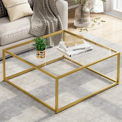 Clear Coffee Table, Modern Accent Table for Work, Display, and Everyday Use in Living Room detail image - detail view 8