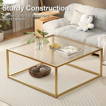 Clear Coffee Table, Modern Accent Table for Work, Display, and Everyday Use in Living Room detail image - detail view 9