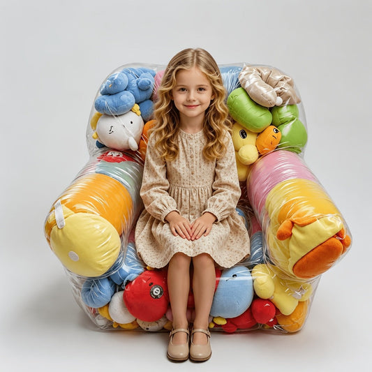 Kids Storage Sofa, Large Capacity Transparent PVC Plush Toy Storage Sofa - Stuffed Animal shown in the main product view