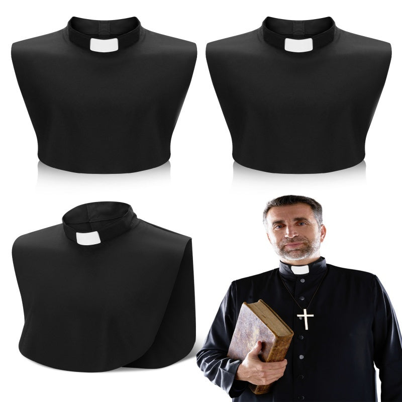Clergy Collar - Tab 3 Pack Black with White Tab - Clerical for Priest Minister Pastor - product detail view 6