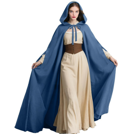 Cloaks & Capes - Hooded Cloak for Women Medieval Renaissance Witch Cape Full Length Gothic - product detail view 2