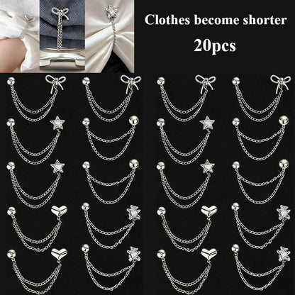 Clothing Accessories - Shortening Clips 20pcs Metal Invisible Safety Pin Hem Buckle Chain - main product view