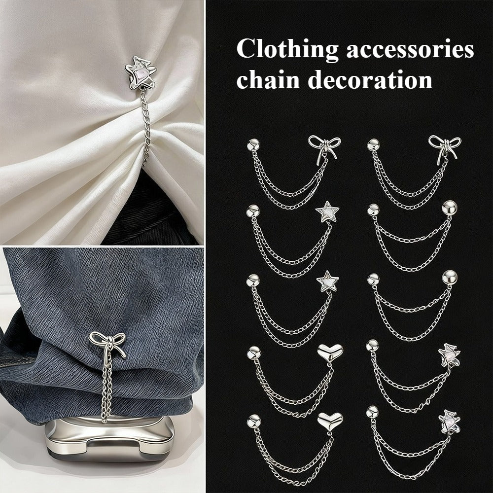 Clothing Accessories - Shortening Clips 20pcs Metal Invisible Safety Pin Hem Buckle Chain - product detail view 2