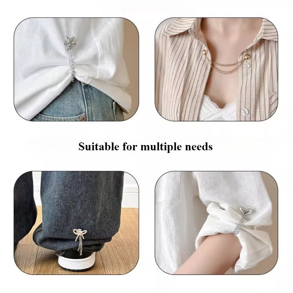 Clothing Accessories - Shortening Clips 20pcs Metal Invisible Safety Pin Hem Buckle Chain - product detail view 5