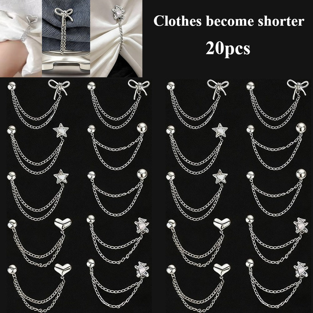Clothing Accessories - Shortening Clips 20pcs Metal Invisible Safety Pin Hem Buckle Chain - product detail view 11