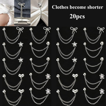 Clothing Accessories - Shortening Clips 20pcs Metal Invisible Safety Pin Hem Buckle Chain - product detail view 11