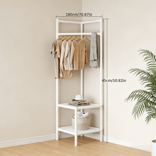 Coat Racks and Entryway Furniture, Corner Coat Rack with Shelves & Hanging Rods shown in the main product view