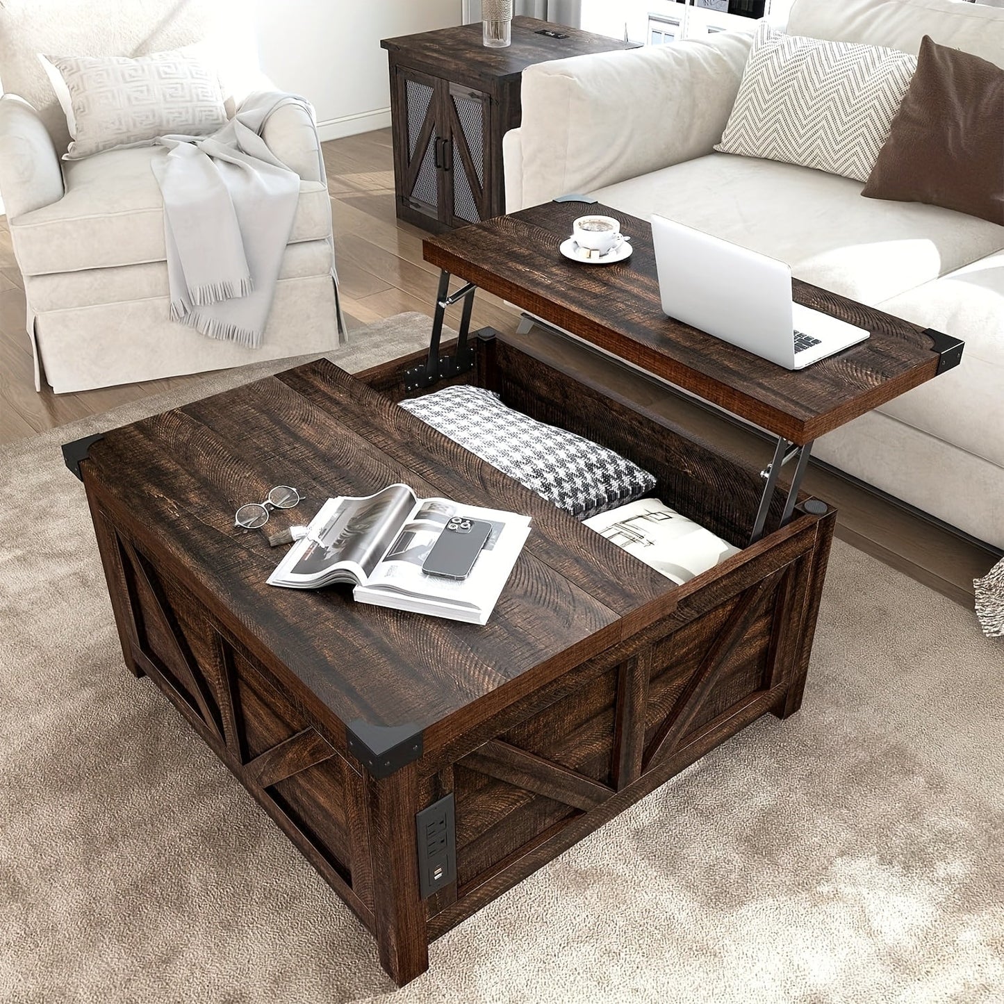 Coffee Table shown in the Brown-BR-0258 option