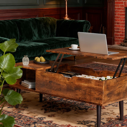Coffee Tables, Lift Top Coffee Table with Storage Compartment & 2 Cubbies - Adjustable shown in the main product view