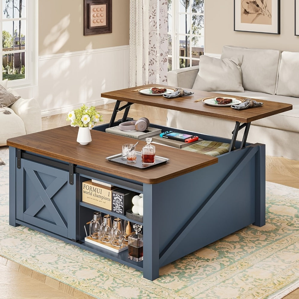 Coffee Table with Hidden Storage, Modern Accent Table for Living Room detail image - detail view 12