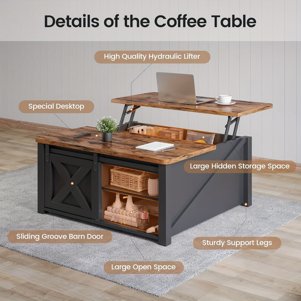 Coffee Table with Hidden Storage, Modern Accent Table for Living Room detail image - detail view 15